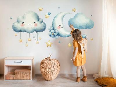 Autocolant perete 80x81 Nori pastel cu lună și stele