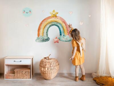 Autocolant de perete 80x88 Curcubeu pastel cu stele în natură