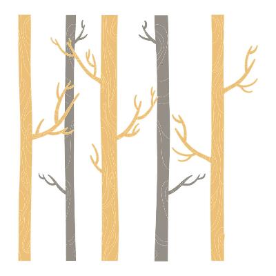 Autocolant pentru perete 80x135 Pădure pastelată cu copaci decorativi