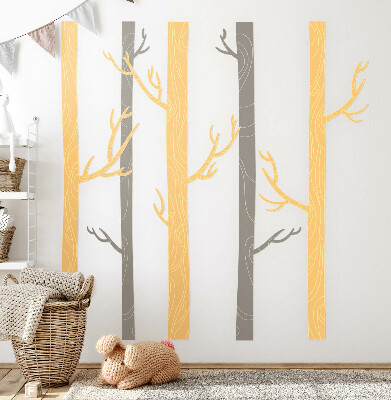 Autocolant pentru perete 80x135 Pădure pastelată cu copaci decorativi