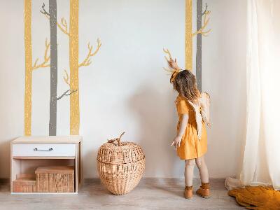 Autocolant pentru perete 80x135 Pădure pastelată cu copaci decorativi