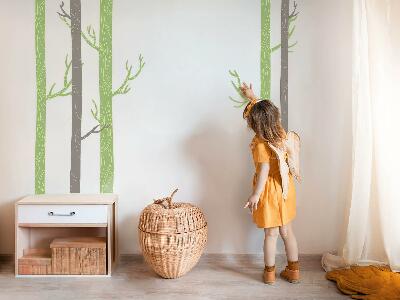 Autocolant perete 80x116 Pădure pastelată cu copaci decorativi