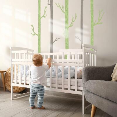Autocolant perete 80x116 Pădure pastelată cu copaci decorativi