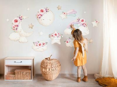 Autocolant de perete 80x111 Cer floral în stil boho acuarelă