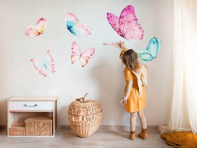 Autocolant perete 80x129 Cheie cu fluturi pastel în stil acuarelă
