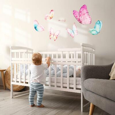 Autocolant perete 80x129 Cheie cu fluturi pastel în stil acuarelă