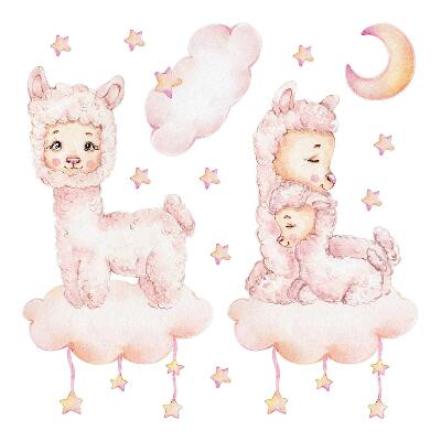 Autocolant perete 80x144 Pastel de oaie pe nori și stele