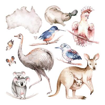 Autocolant de perete 80x101 Fauna australiană în pasteluri delicate