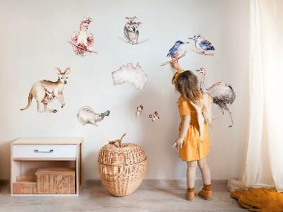 Autocolant de perete 80x101 Fauna australiană în pasteluri delicate