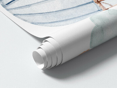Autocolant perete 80x117 Baloane pastel cu pandantive acuarele