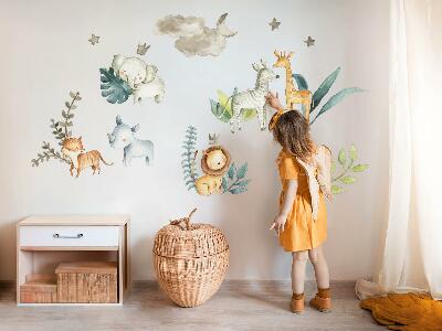 Autocolant perete 80x127 Animale adorabile în stil boho pastel