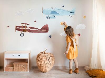 Autocolant perete 80x99 Două avioane în nori de acuarelă pastel