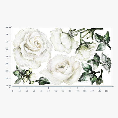 Autocolant de perete 80x137 Motive florale în acuarele pastelate