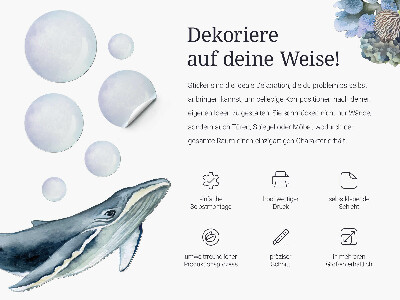 Autocolant perete 80x82 O lume de mare de basm cu animale din desene animate