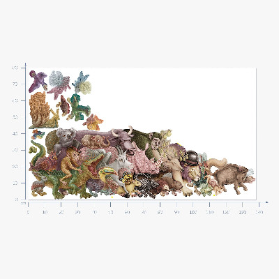 Autocolant de perete 80x138 Animale magice în grafică pastel