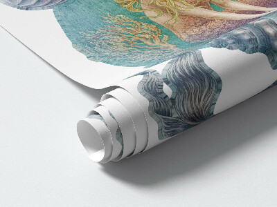 Autocolant perete 80x102 Basme subacvatice cu mici sirene in pastel