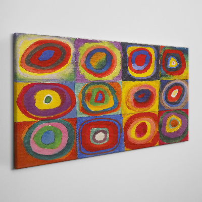 Tablou pe panza Color Studio: pătrate cu cercuri concentrice Kandinsky