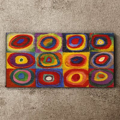 Tablou pe panza Color Studio: pătrate cu cercuri concentrice Kandinsky