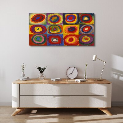 Tablou pe panza Color Studio: pătrate cu cercuri concentrice Kandinsky