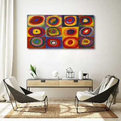 Tablou pe panza Color Studio: pătrate cu cercuri concentrice Kandinsky