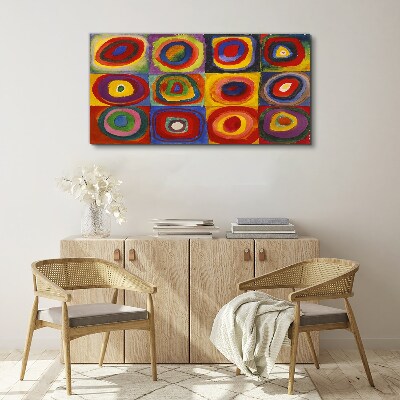 Tablou pe panza Color Studio: pătrate cu cercuri concentrice Kandinsky