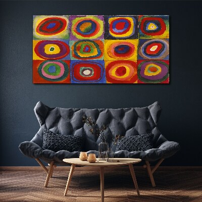 Tablou pe panza Color Studio: pătrate cu cercuri concentrice Kandinsky