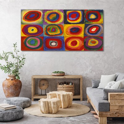 Tablou pe panza Color Studio: pătrate cu cercuri concentrice Kandinsky