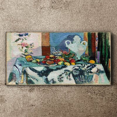 Tablou canvas Natura moartă cu fructe și o vază