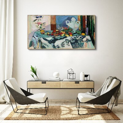 Tablou canvas Natura moartă cu fructe și o vază
