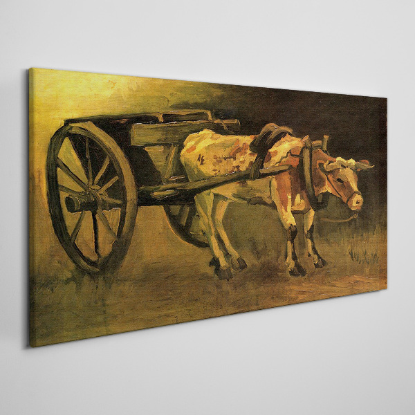 Tablou canvas Bou la căruță