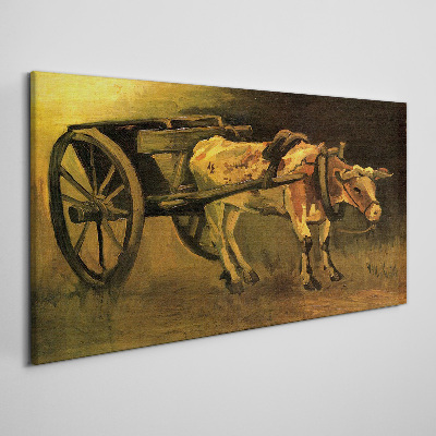 Tablou canvas Bou la căruță