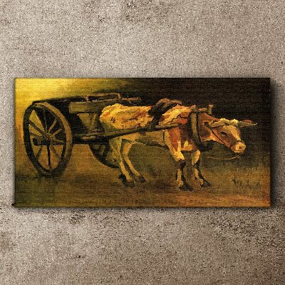 Tablou canvas Bou la căruță