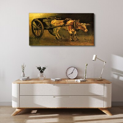 Tablou canvas Bou la căruță