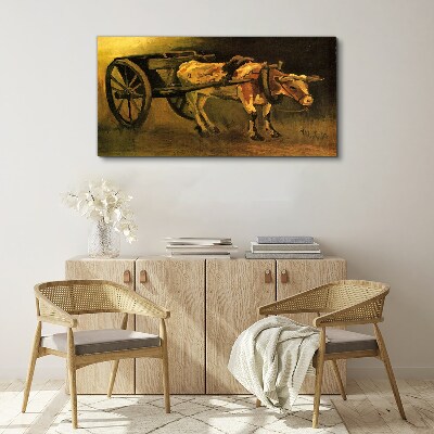 Tablou canvas Bou la căruță