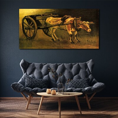 Tablou canvas Bou la căruță