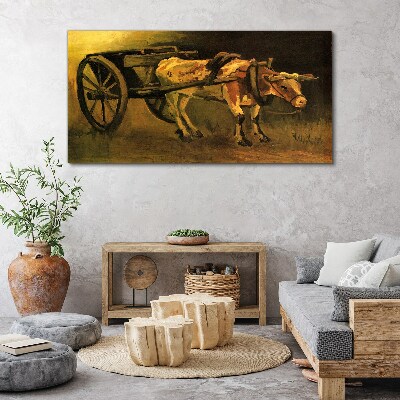 Tablou canvas Bou la căruță