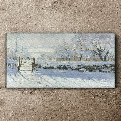Tablou canvas Peisaj de iarnă cu poartă