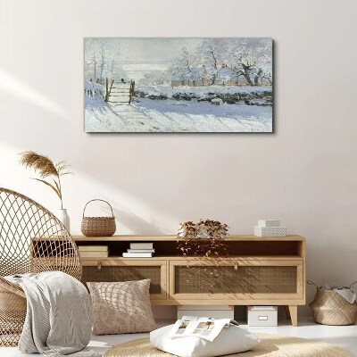 Tablou canvas Peisaj de iarnă cu poartă