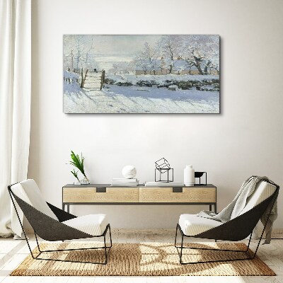 Tablou canvas Peisaj de iarnă cu poartă