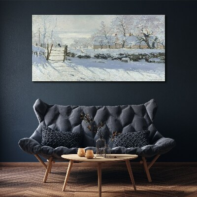 Tablou canvas Peisaj de iarnă cu poartă