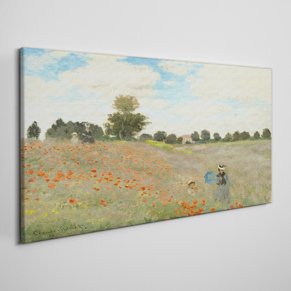 Tablou canvas Câmpuri de maci în soarele verii