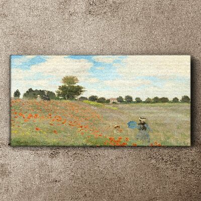 Tablou canvas Câmpuri de maci în soarele verii
