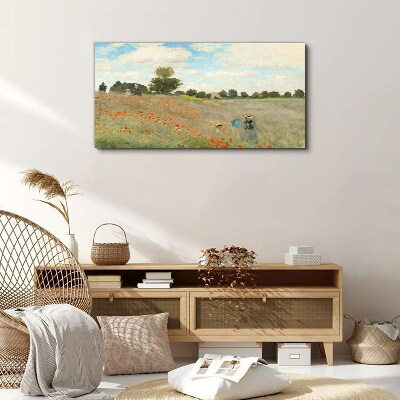 Tablou canvas Câmpuri de maci în soarele verii