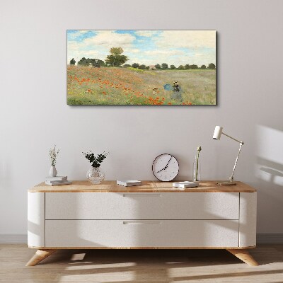 Tablou canvas Câmpuri de maci în soarele verii