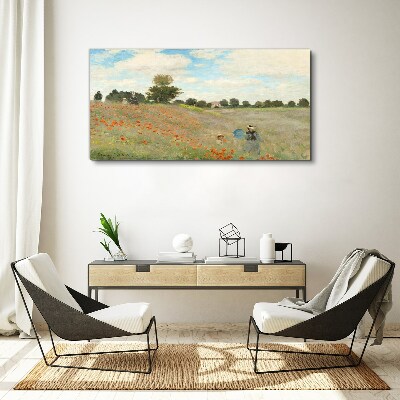 Tablou canvas Câmpuri de maci în soarele verii