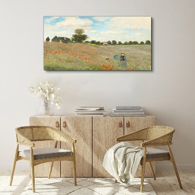Tablou canvas Câmpuri de maci în soarele verii