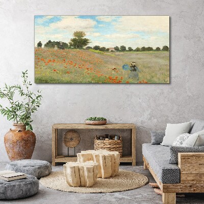 Tablou canvas Câmpuri de maci în soarele verii