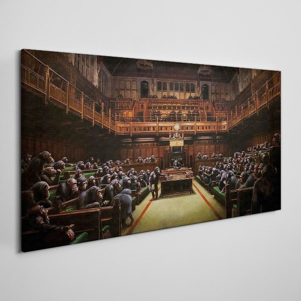 Tablou canvas Adunarea maimuțelor în parlament