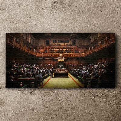 Tablou canvas Adunarea maimuțelor în parlament
