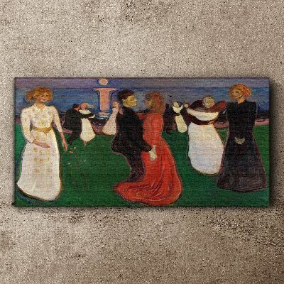 Tablou canvas Figuri care dansează pe un fundal verde